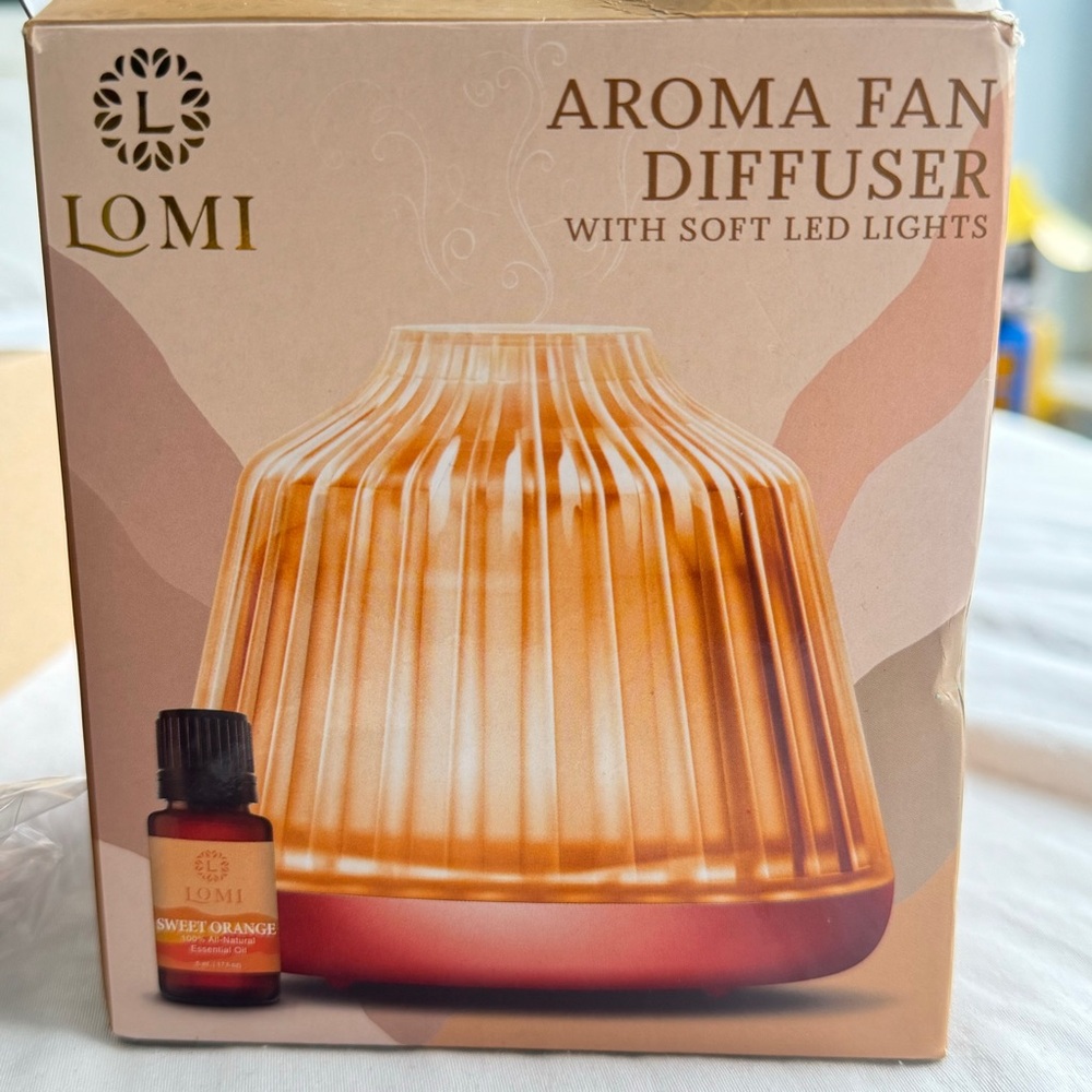 New in box Aroma Fan Diffuser with soft LED Lights